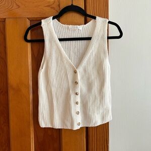 Olive & Oak Cream Button-Down Tank Top
